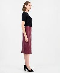T Tahari Women's Midi Pencil Front-Slit Skirt