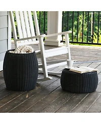 Household Essentials Handwoven Barrel Side Table