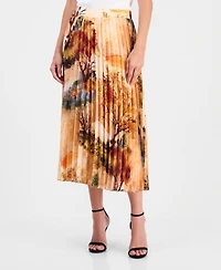 T Tahari Women's Printed Pull-On Pleated Skirt