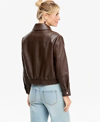 I.n.c. International Concepts Women's Faux Leather Bomber Jacket, Macy's Exclusive