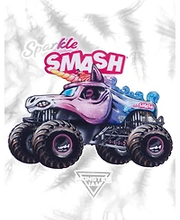 Monster Jam Girls Sparkle Smash One Piece Bathing Suit Upf 50+