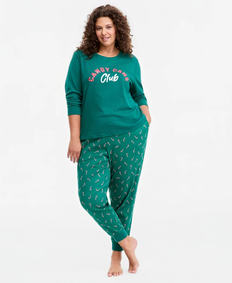 Holiday Lane Plus Santas Cotton Pajama Set