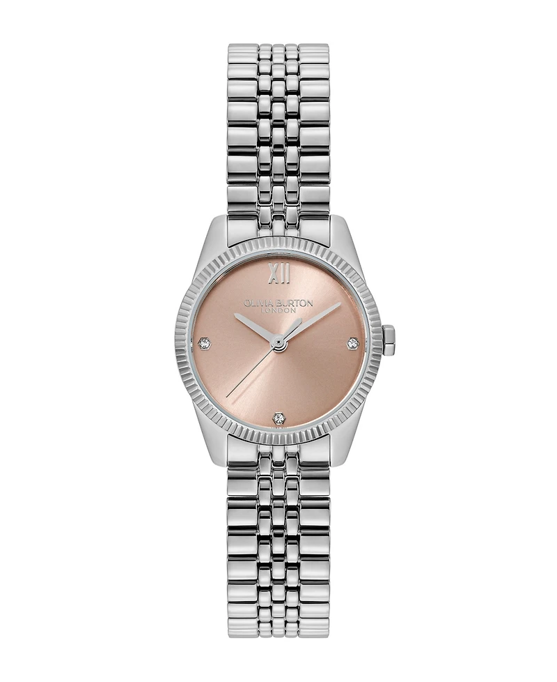 Olivia Burton Women's Highbury Silver-Tone Stainless Steel Bracelet Watch 25mm