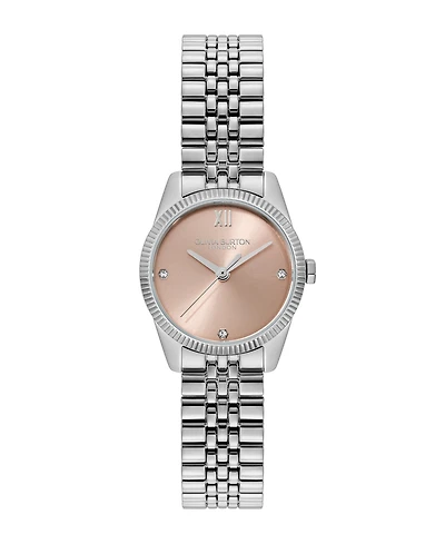 Olivia Burton Women's Highbury Silver-Tone Stainless Steel Bracelet Watch 25mm