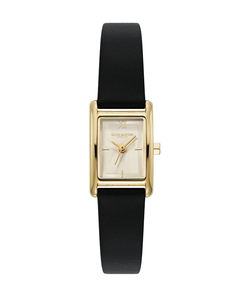 Olivia Burton Women's Mini Grove Black Leather Strap Watch 16mm