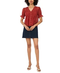 Vince Camuto Women's Pintuck Short-Sleeve Top