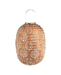 Allsop Home & Garden, Stella Luxe Barrel Dewdrop Copper Led Lantern (Battery Powered)