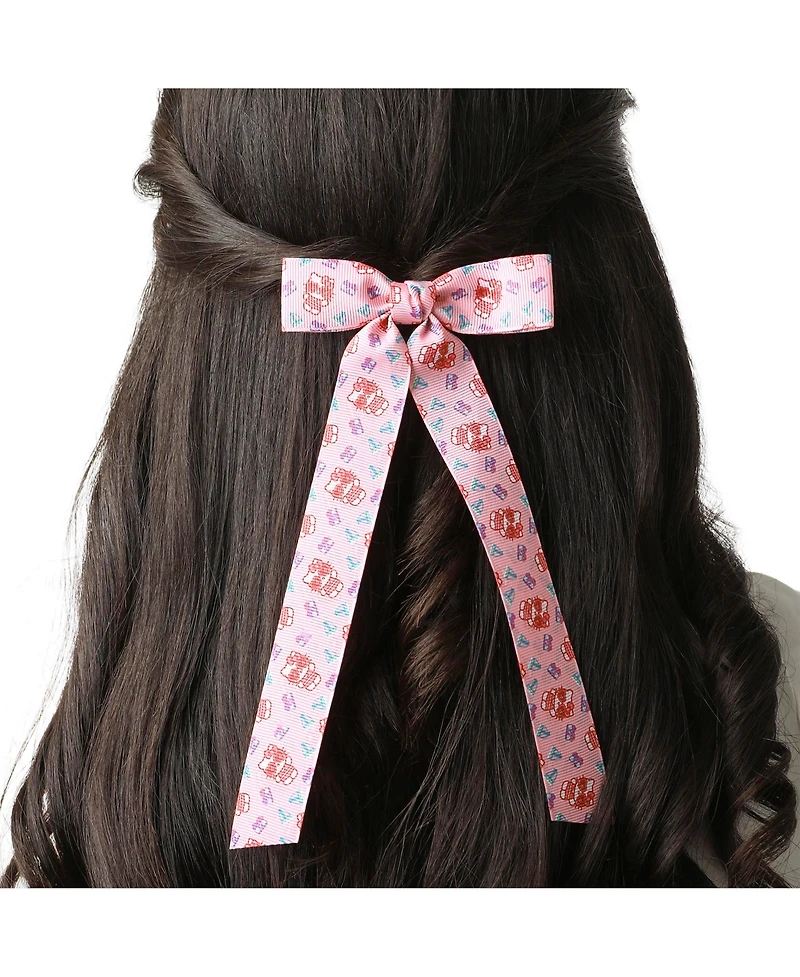 Hello Kitty and Friends Long Hair Bows 7-Piece Set Official License, Sanrio Hair Accessories with Kuromi and My Melody