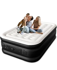 Cherimor 18" Full Air Mattress with Built-in Pump, 600-lb Capacity, Fast Inflation Guest Bed, Honeycomb Support, Blue