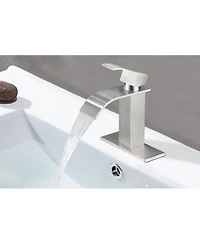 Busdays Single Handle Waterfall Spout Bathroom Faucet for Sink