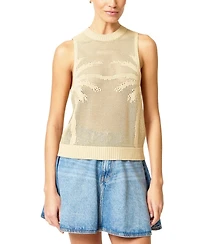 Central Park West Women's Eden Palm Tree Mesh Shell