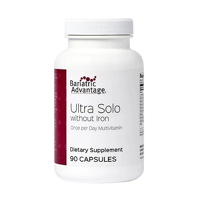 Bariatric Advantage Ultra Solo Without Iron Once Per Day Daily Multivitamin for Bariatric Patients with Thiamin, Vitamin A and More 90 Capsules