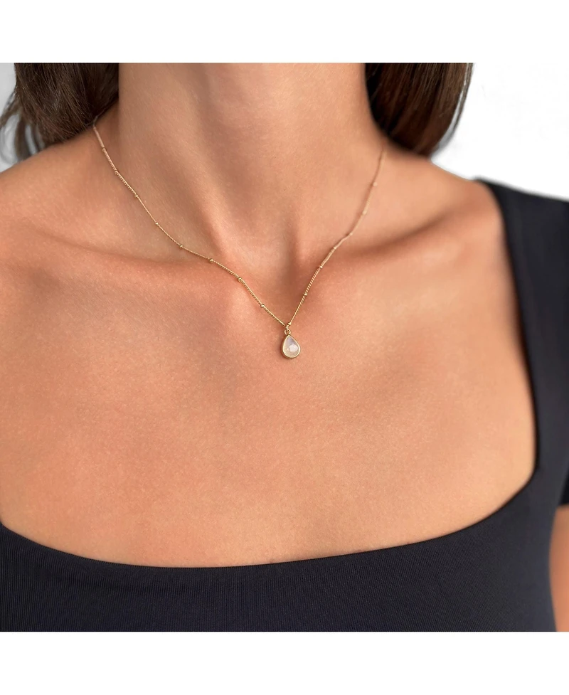 Adornia Fine 14k Gold Plated Pear Moonstone Pendant Necklace