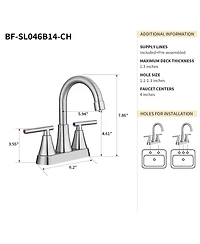 Busdays Bothwa Home 7.86 Inch Cupc Certified 2 Handle Bathroom Sink Faucet Chrome Finish