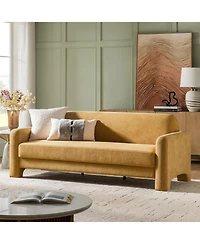 Hulala Home Isai Modern Curved Velvet Sofa