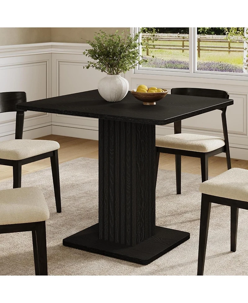 Tribesigns Dining Table for 2-4.Wood table with fluted base.Modern farmhouse dinner table for dining room,kitchen, living room