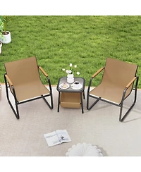 Costway Patio Furniture Set with Breathable Mesh Fabric and Metal Frame Garden
