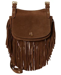 Lauren Ralph Lauren Marcy Fringe Trim Small Crossbody Handbag