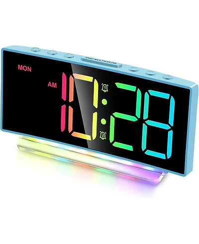 Neewer Loud Alarm Clock for Heavy Sleepers Adults,Kids,Teens,Digital Desk Clock with Usb Port,Large Numbers,7 Color Night Light