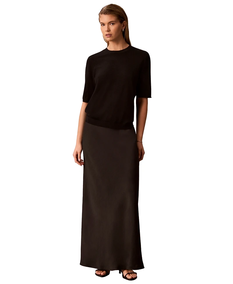 Calvin Klein Petite Double Faced Satin Bias-Cut Maxi Skirt