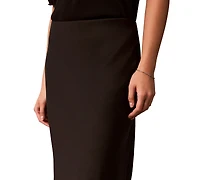 Calvin Klein Petite Double Faced Satin Bias-Cut Maxi Skirt