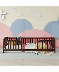 Rainsken Floor Bed with Rails, Montessori Bed, Central Entrance