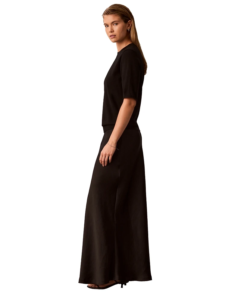 Calvin Klein Petite Double Faced Satin Bias-Cut Maxi Skirt