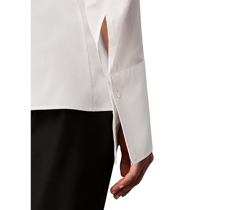Calvin Klein Petite Button-Front Collared Shirt