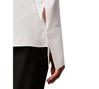 Calvin Klein Petite Button-Front Collared Shirt