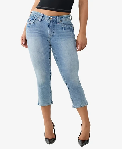 True Religion Women's Jennie Skinny Flap Capri Jeans