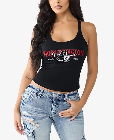 True Religion Women's Buddha Classic Racerback Tank Top