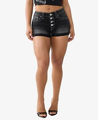 True Religion Women's Mid-Rise Button Up Shorts