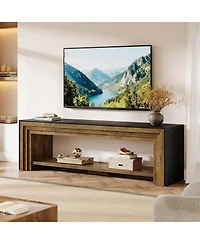 Tribesigns 70" Tv Stand for 65/70/75-Inch TVs, Farmhouse Long Entertainment Center with Open Storage Shelves