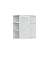 Midola Bathroom Medicine Cabinet with Mirror, Wall Mounted Bathroom Cabinet with Mirror Door, 6 Open Shelves,3 Adjustable Shelves for Bathroom