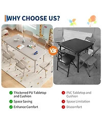 homfan 7 Piece Folding Kids Table and Chairs Set, Children's Activity Set