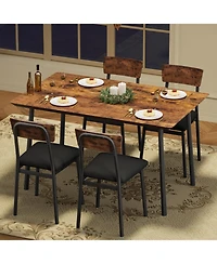 gaomon Kitchen Dining Table Set for 4 with 4 Upholstered Chairs for Dining, Kitchen Room, Apartment