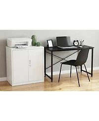 homfan Steel Storage Cabinet with Lock 36inch Tall Filing Locker 2 Adjustable Shelves - Secure Metal Organizer for Office, Home