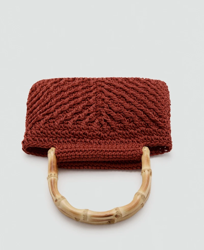 Mango Women's Bamboo Handle Handbag