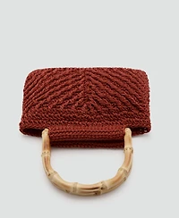 Mango Women's Bamboo Handle Handbag