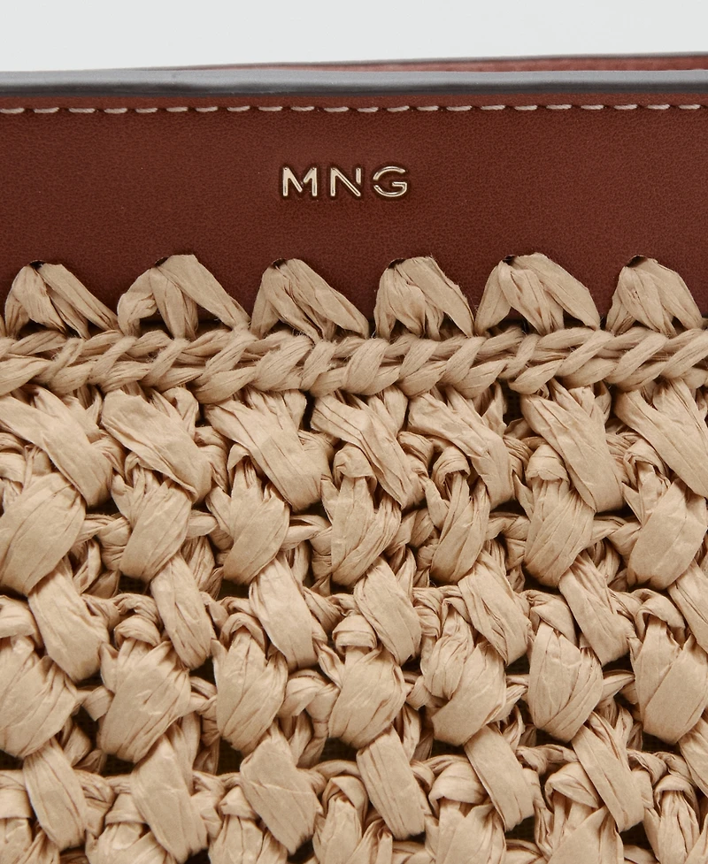 Mango Women's Natural-Fiber Pouch