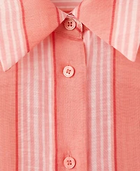 Mango Women's Striped Linen-Lyocell-Blend Shirt