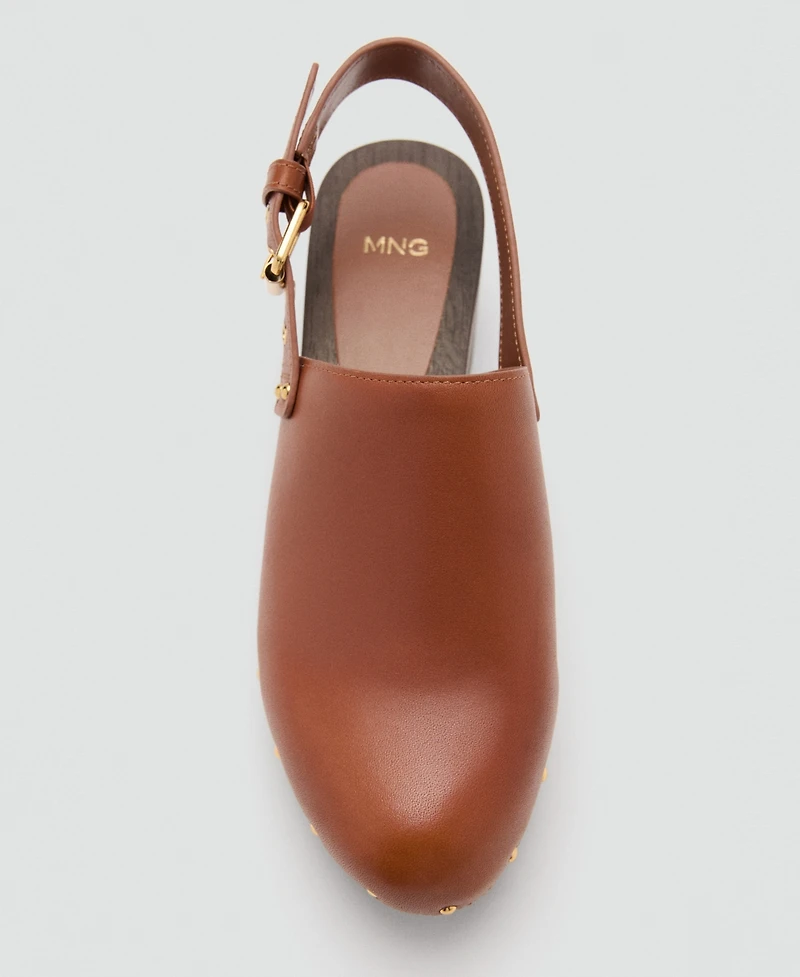 Mango Women's Leather Heeled Clogs