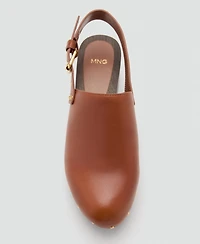 Mango Women's Leather Heeled Clogs