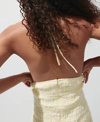 Mango Women's Shirred Crinkle Halter-Neck Dress