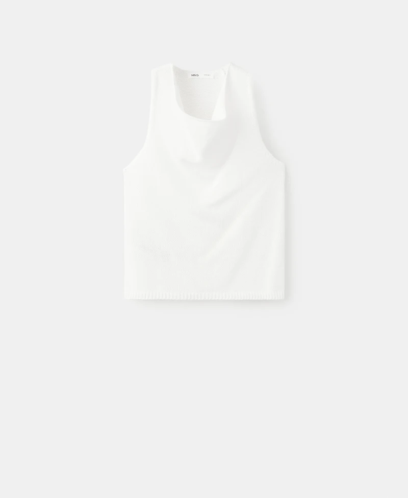 Mango Women's Draped Neck Knitted Top