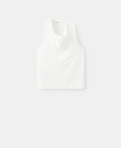 Mango Women's Draped Neck Knitted Top
