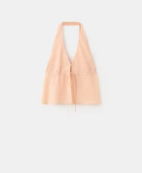 Mango Women's Striped Lyocell Halter Top