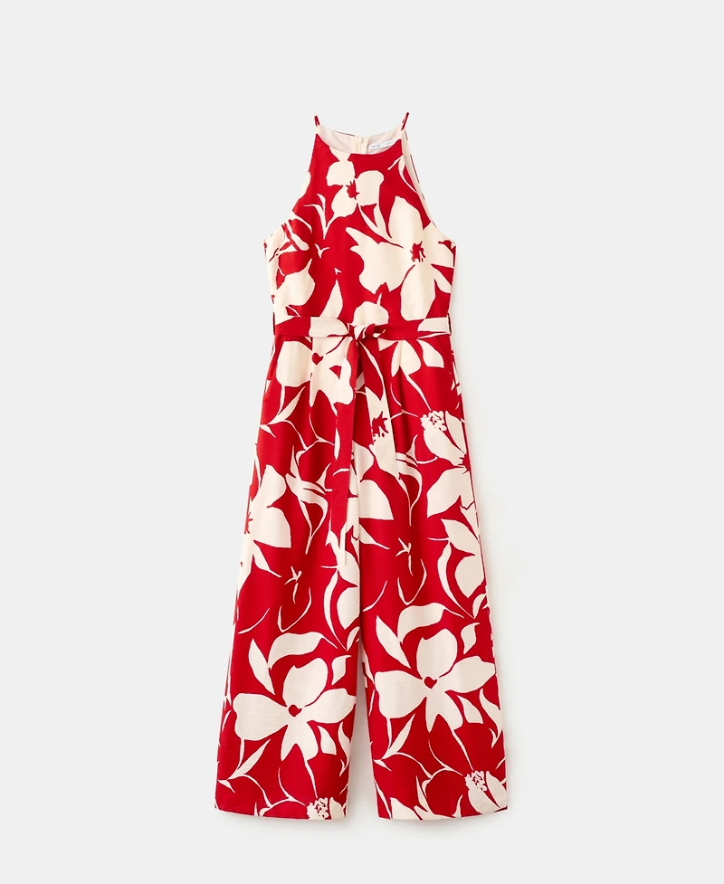 Mango Women's Belted Floral-Printed Jumpsuit
