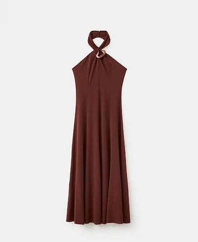 Mango Women's Halter-Neck Knitted Dress
