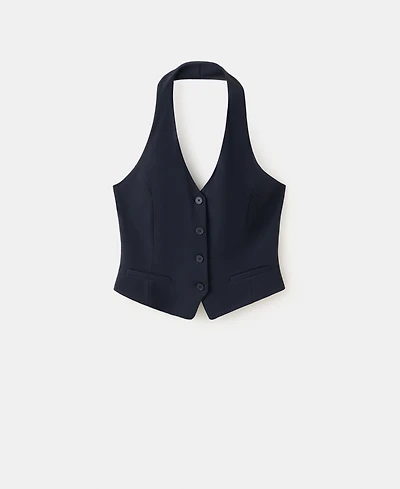 Mango Women's Buttons Halter-Neck Vest